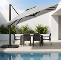 LAUSAINT HOME Outdoor Patio Umbrella, 10 Feet Large Cantilever Windproof Offset Umbrella with 360-degree Rotation for Backyard,Pool,Lawn,Deck,Gray