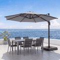 LAUSAINT HOME 10 Feet Patio Umbrella, Outdoor Large Cantilever Round Windproof Patio Offset Umbrella with 360° Rotation for Backyard, Gray