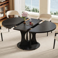 Laisnet 59 Extendable Wooden Dining Table for 8, Modern Kitchen Table with Hidden Storage, Black