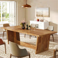 Fnova 70.87 Rectangular Dining Table for 4-6 People, Farmhouse Wood Kitchen Table with Sturdy Legs, Easy to Assemble