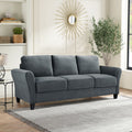 Lifestyle Solutions Alexa Sofa with Rolled Arms, Gray Fabric