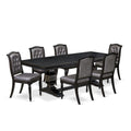 Luxe by East West Furniture 7 piece Dining Room Set of a Dinner Table and 6 Modern Dining Chairs