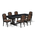 Luxe by East West Furniture 7 piece Modern Dining Table Set consists of a Dining Table and 6 Dinner Chairs