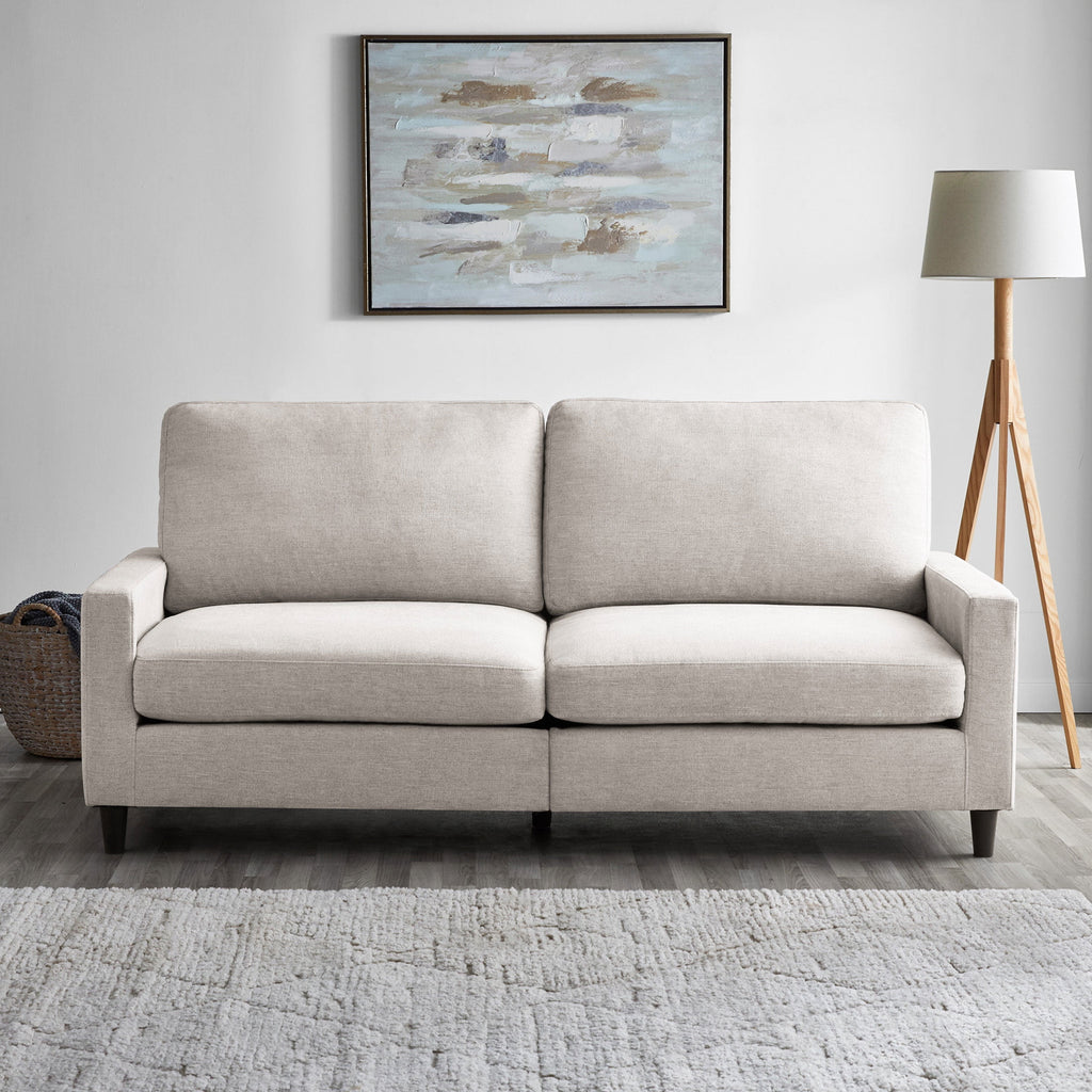 Mainstays 77 Square Arm Sofa, Light Grey