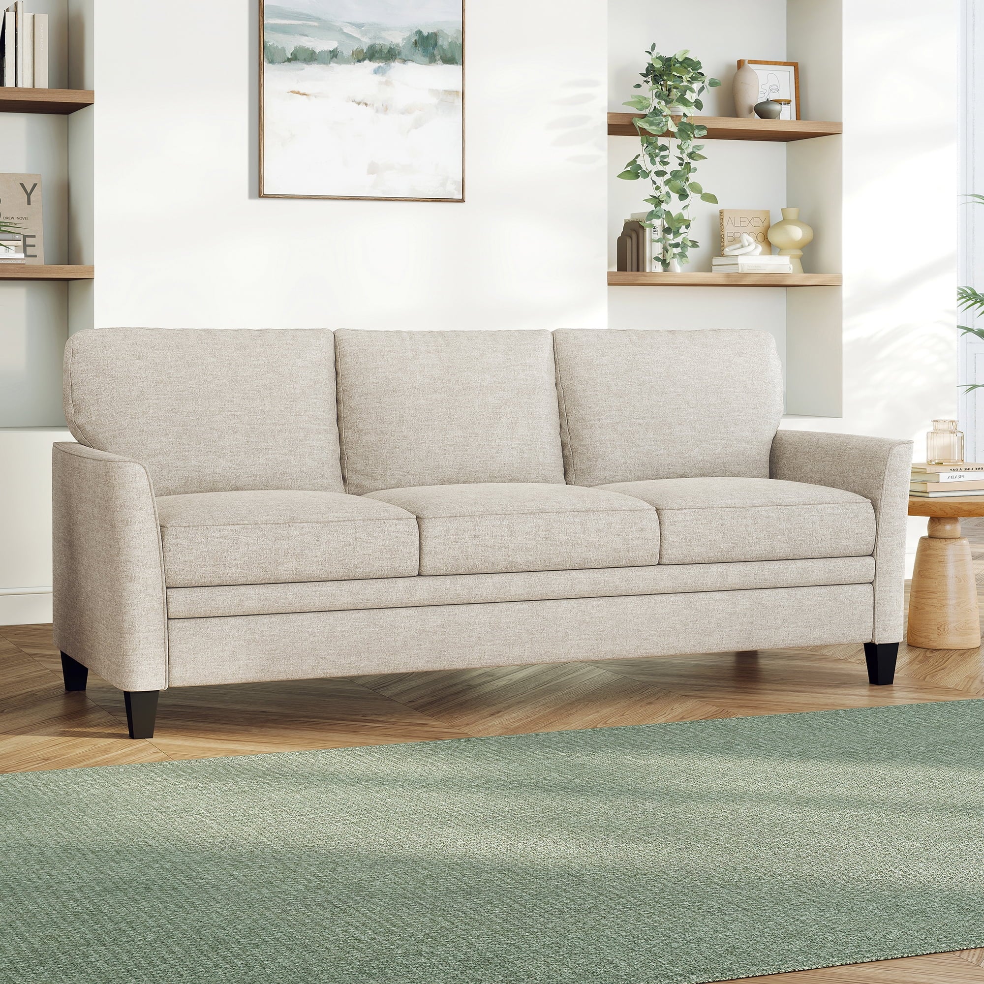 Mainstays Kensington 80 3 Seat Classic Modern Couch, Gray