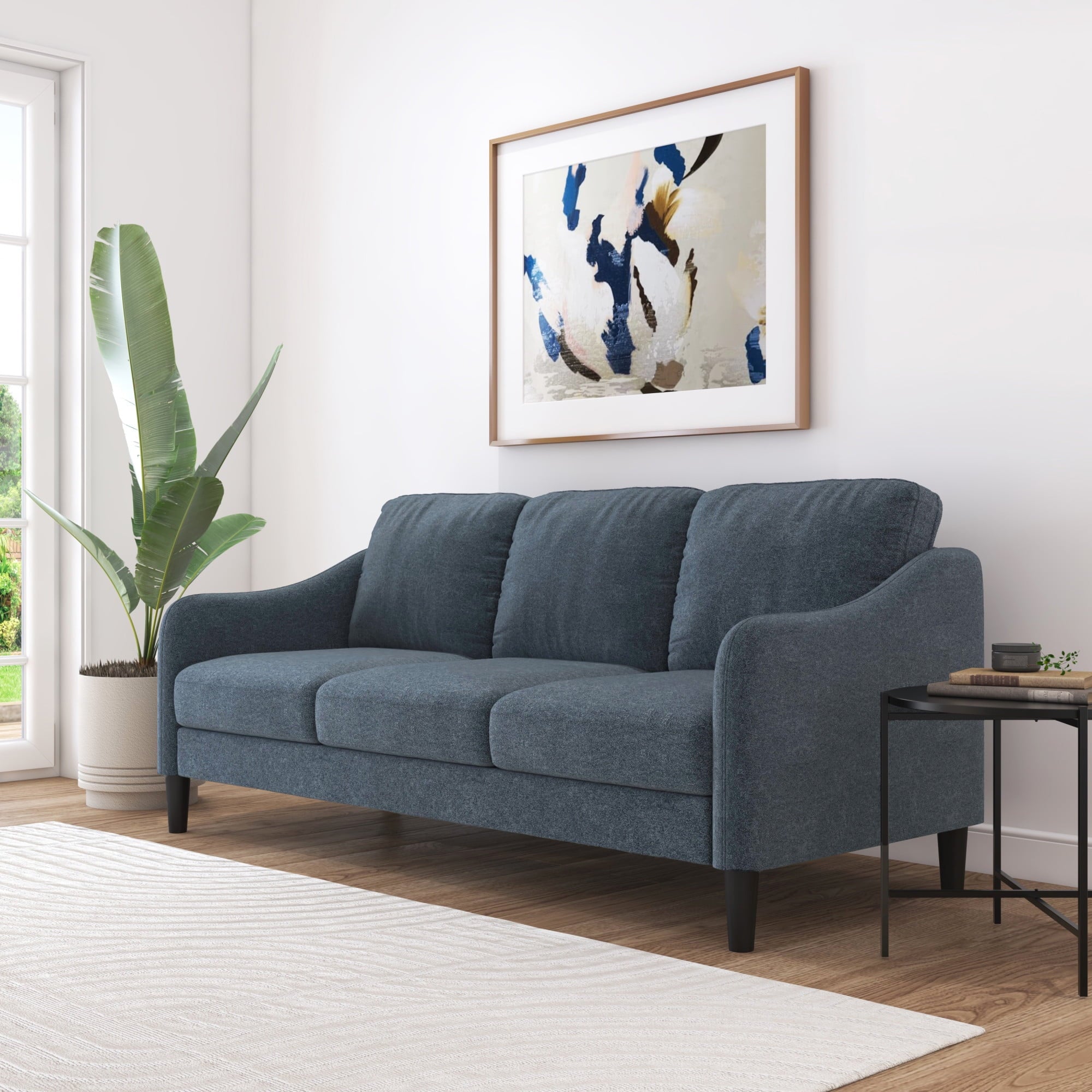 Mainstays Westley Swoop Arm 74 Sofa, Moss Green