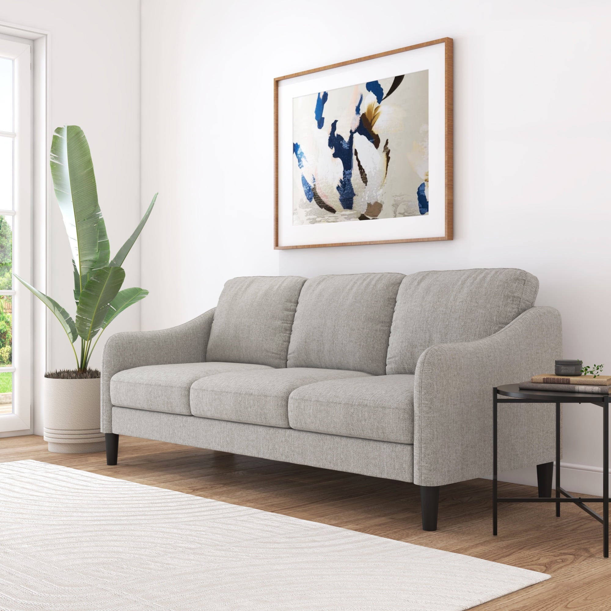 Mainstays Westley Swoop Arm 74 Sofa, Moss Green