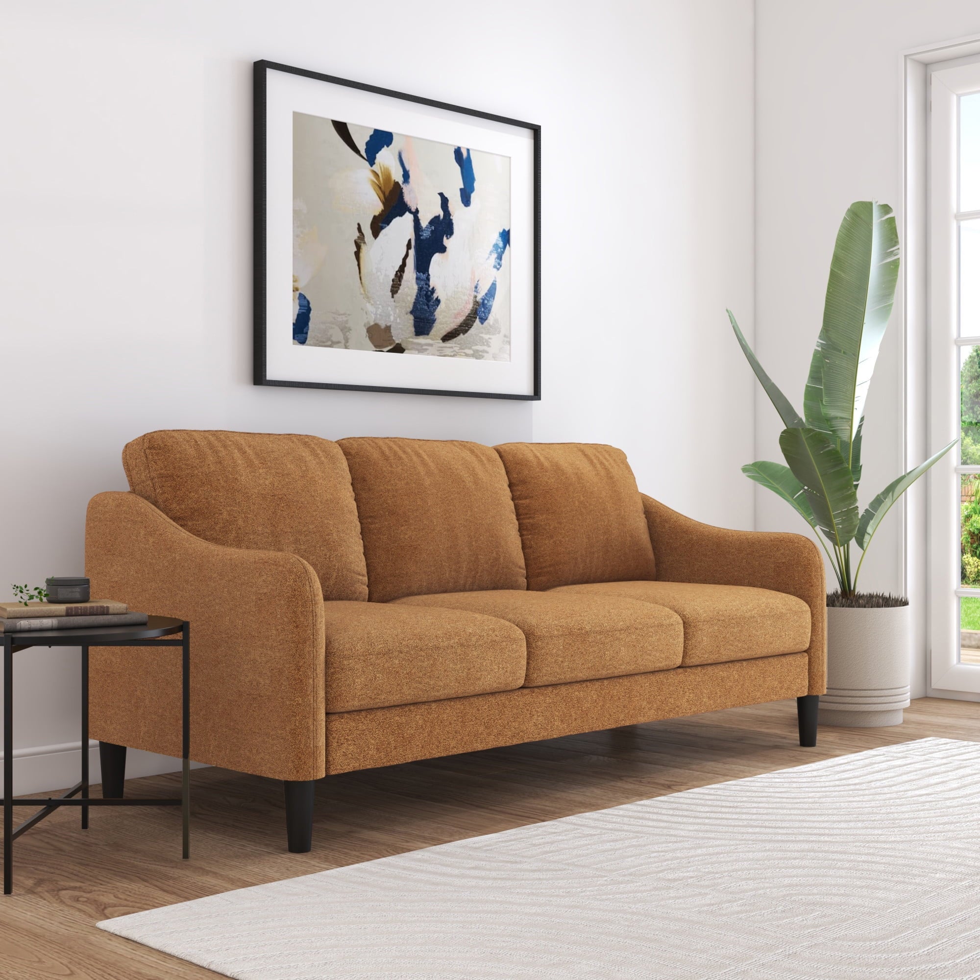 Mainstays Westley Swoop Arm 74 Sofa, Moss Green
