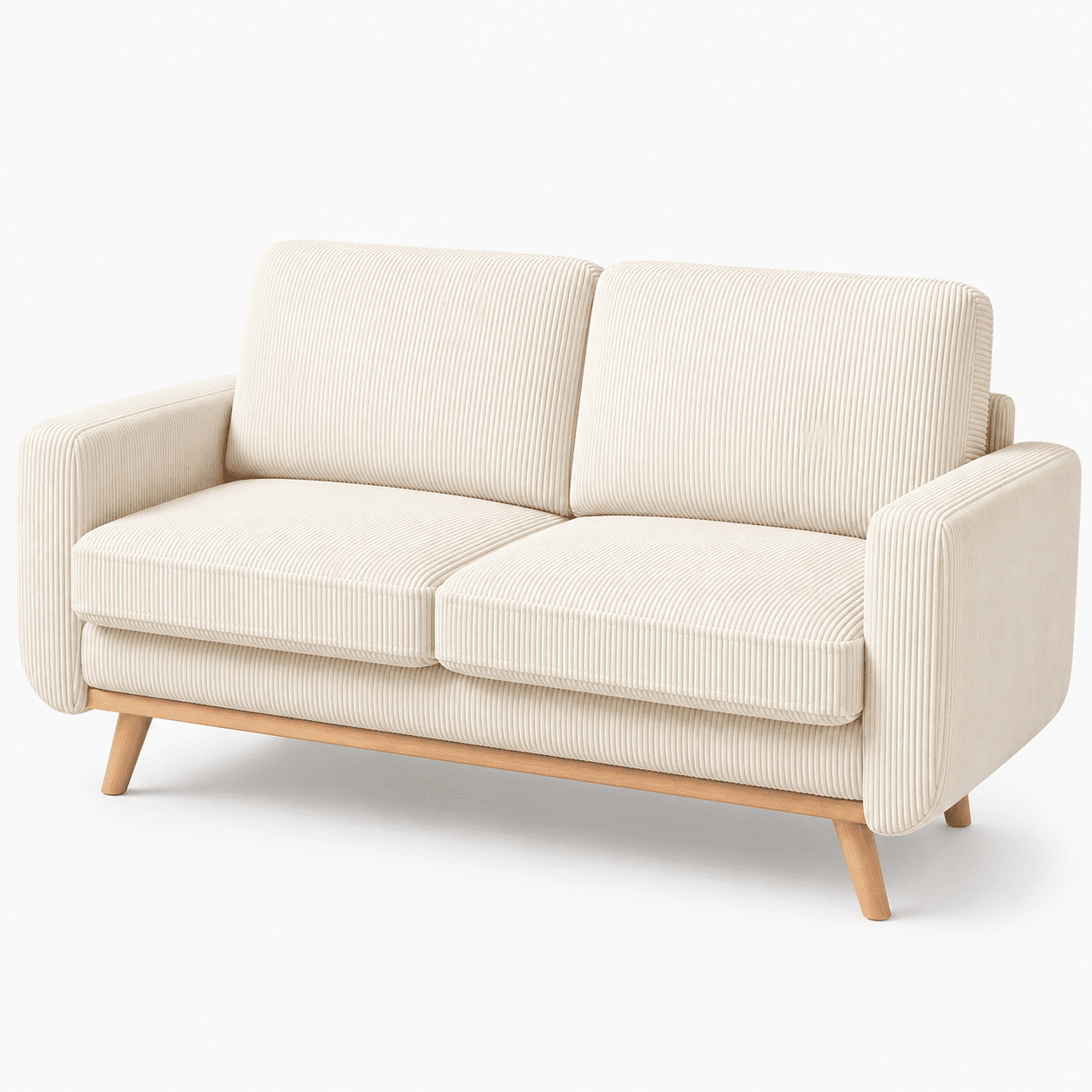 Neche 68 Corduroy Sofa for Living Room, 2 Seater Modern Couch for Small Space Office, Comfy Loveseat in a Box, Green