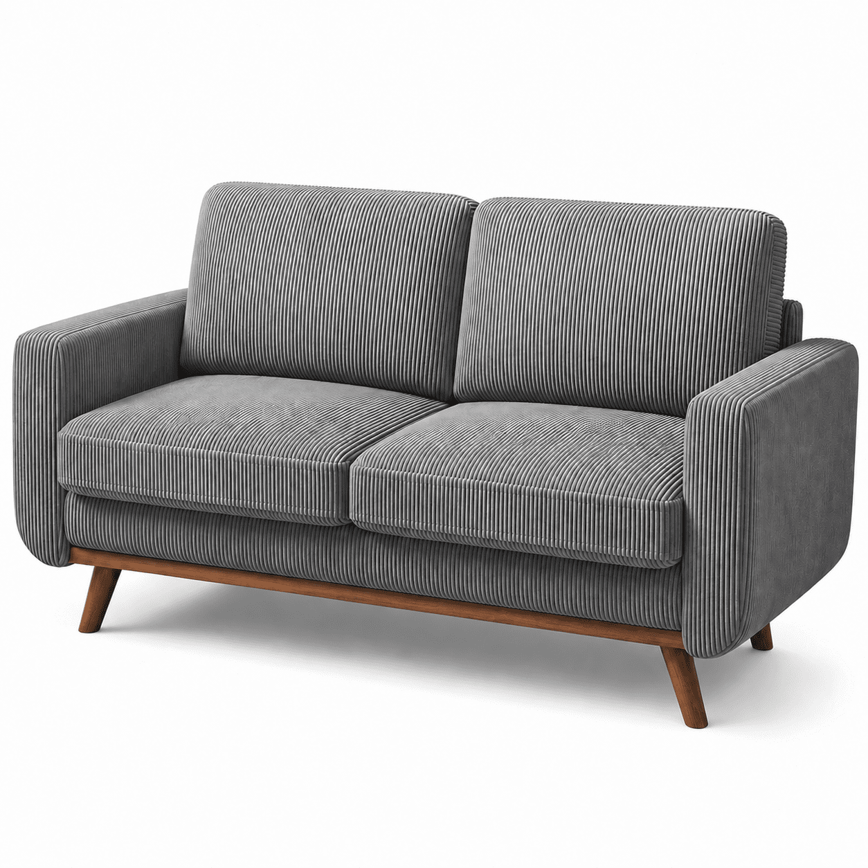 Neche 68 Corduroy Sofa for Living Room, 2 Seater Modern Couch for Small Space Office, Comfy Loveseat in a Box, Green