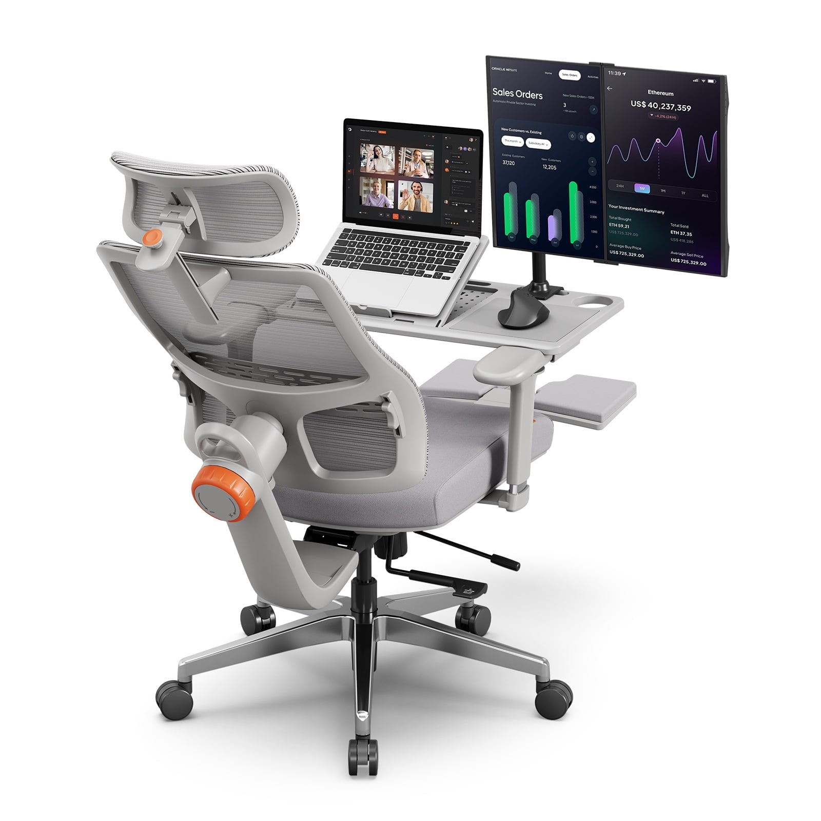 Newtral MagicH-PRO Ergonomic Chair with Laptop Tray for Home Office & Gaming