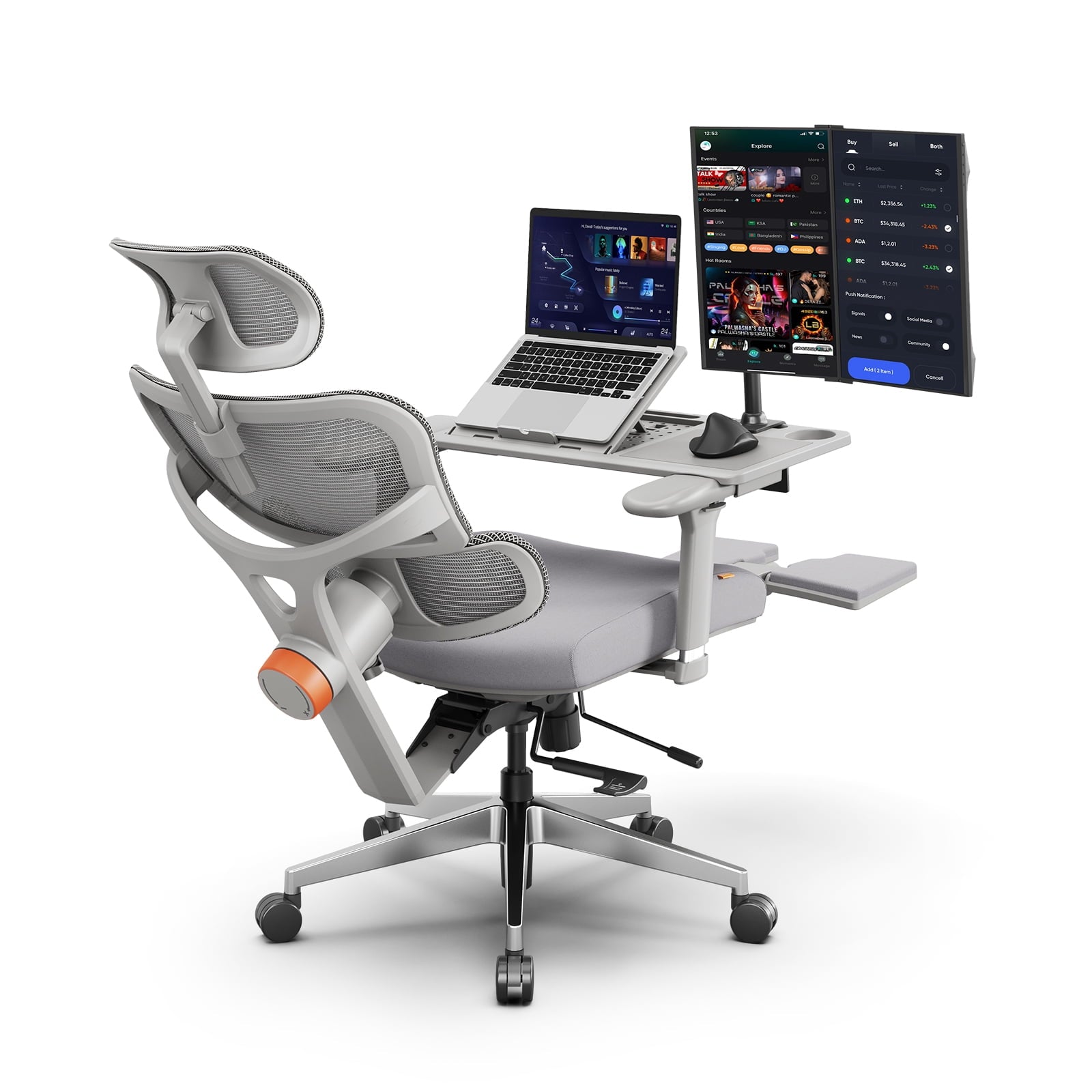 Newtral NT002 Ergonomic Chair with Laptop Tray for Home Office & Gaming
