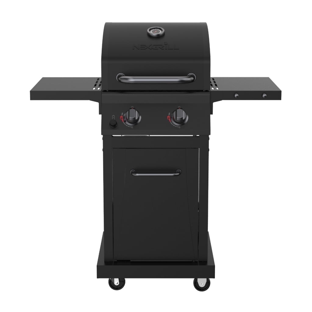 Nexgrill Deluxe 2-Burner Gas Grill with 401 SQ In Grate, 28000 BTUs, Stainless Steel Control Panel & Foldable Side Table, Propane BBQ Grill for Outdoor Cooking, Patios, Backyards and More -720-0864R
