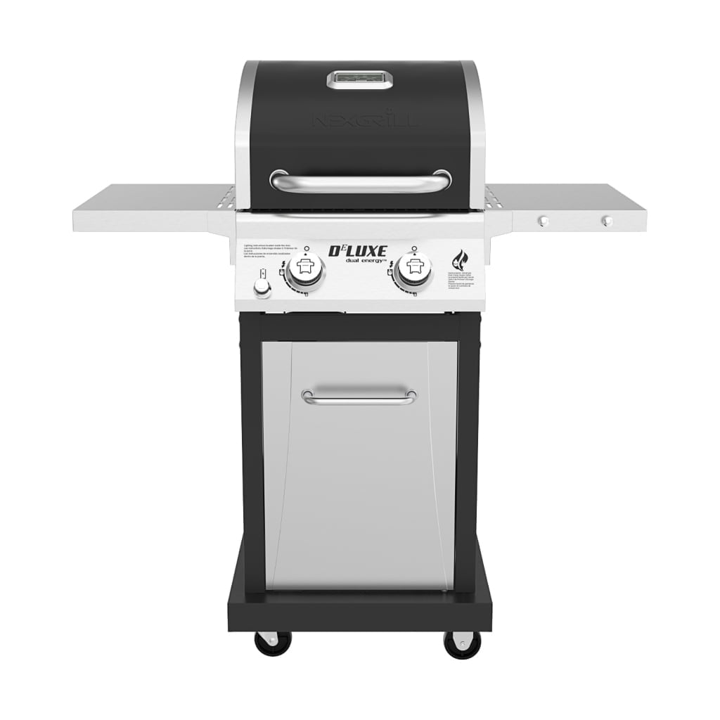 Nexgrill Deluxe 2-Burner Gas Grill with 401 SQ In Grate, 28000 BTUs, Stainless Steel Control Panel & Foldable Side Table, Propane BBQ Grill for Outdoor Cooking, Patios, Backyards and More -720-0864R