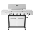 Nexgrill Deluxe 5-Burner Propane BBQ Grill with Side Burner, Stainless Steel Control Panel, Electric Ignition, 60,000 BTUs Output, Gas Grill Perfect for Outdoor Gatherings - 720-1046A