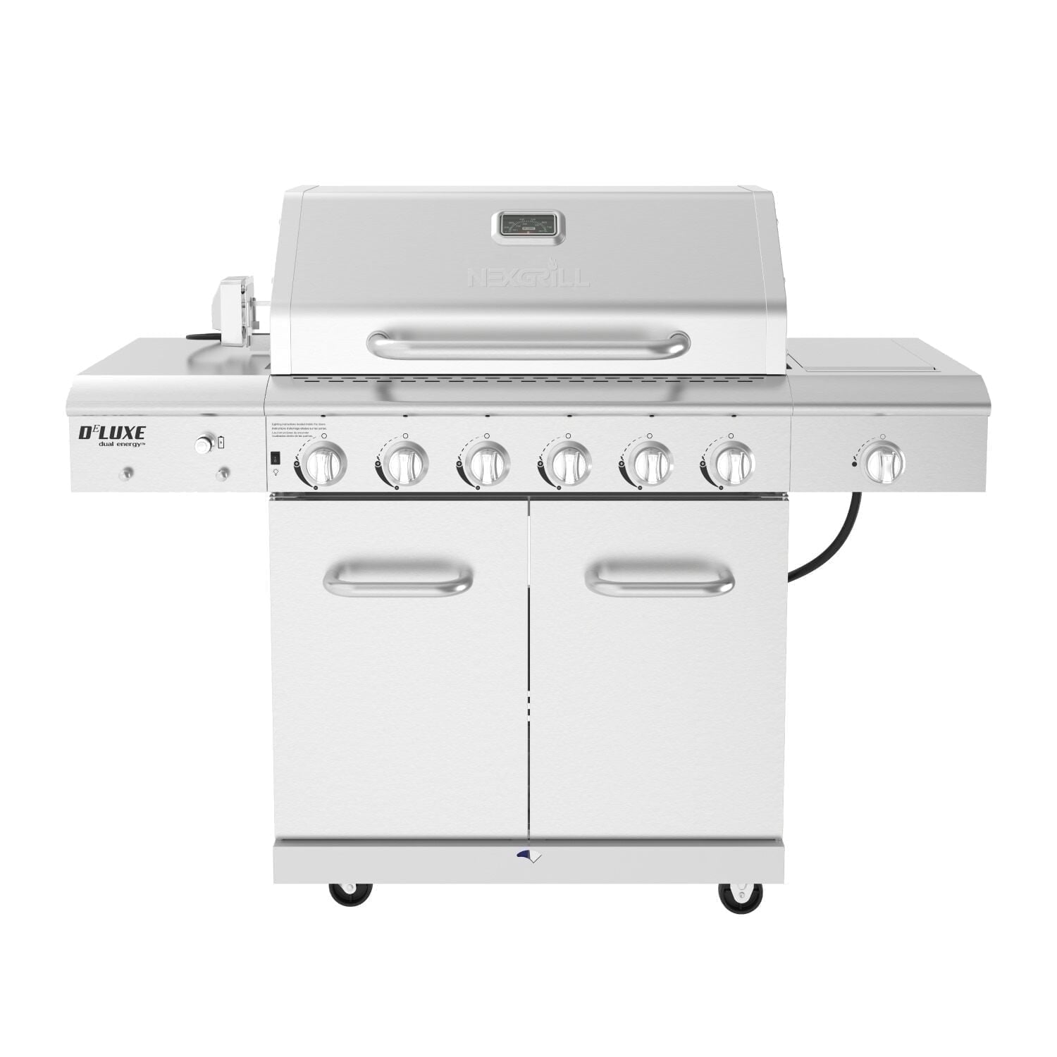 Nexgrill Deluxe 6-Burner Propane Gas Grill with Ceramic Searing Side Burner, Stainless Steel Frame, Rotisserie Kit, 60,000 BTUs Output, BBQ Grill Perfect for Outdoor Gatherings - 720-0896X