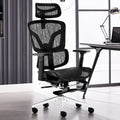 Nexthro Ergonomic Office Chair Mesh Chair with High Back Adjustable Headrest, Lumbar Support, 3D Armrest & Footrest, Swivel Computer Desk Chair(Black)