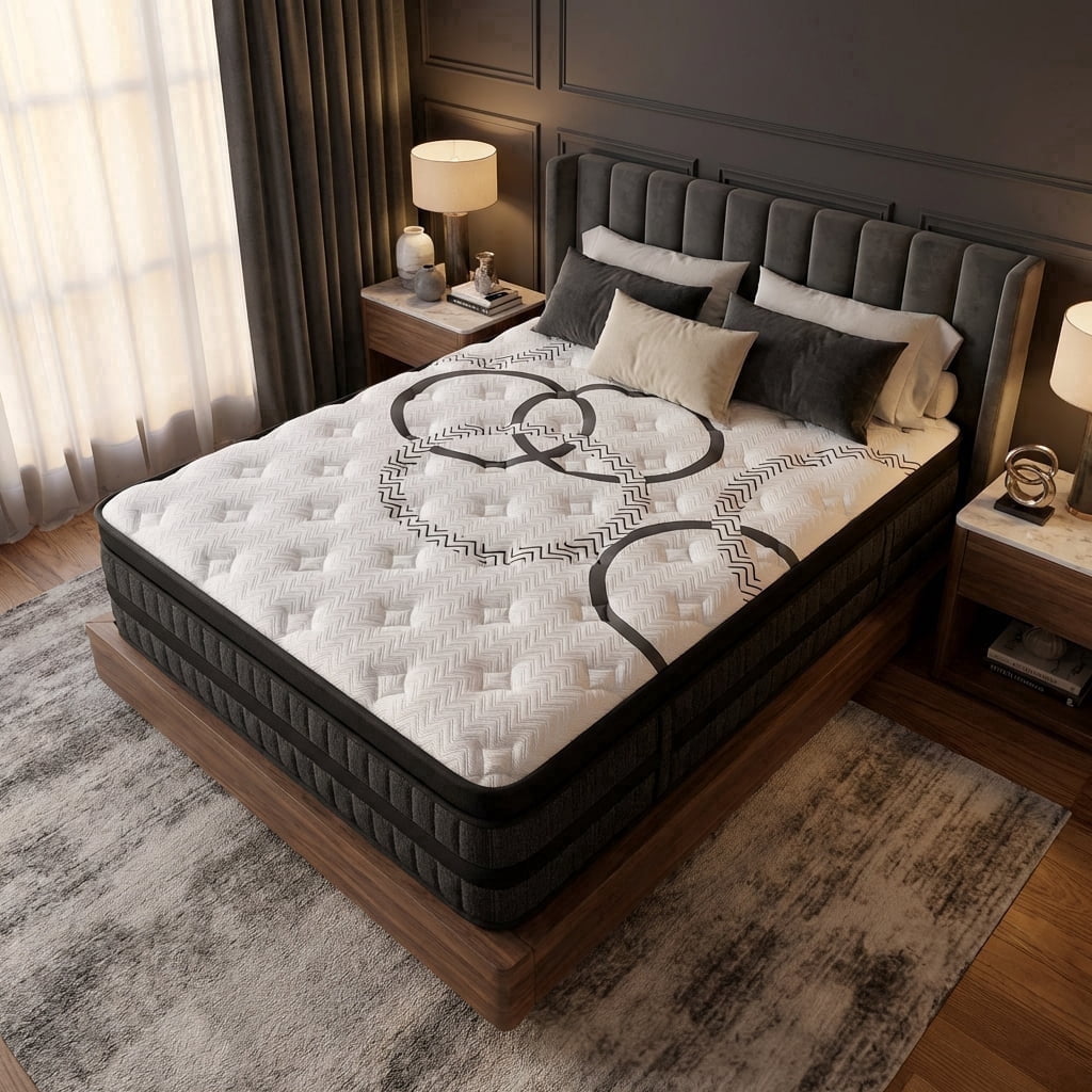 NightyNight Firm Queen Mattress 12 Inch Hybrid Mattress Queen Size Bed in a Box for Back Pain Relief and Cool Sleep with Gel Foam, OEKO-TEX STANDARD 100 and CertiPUR-US Certified