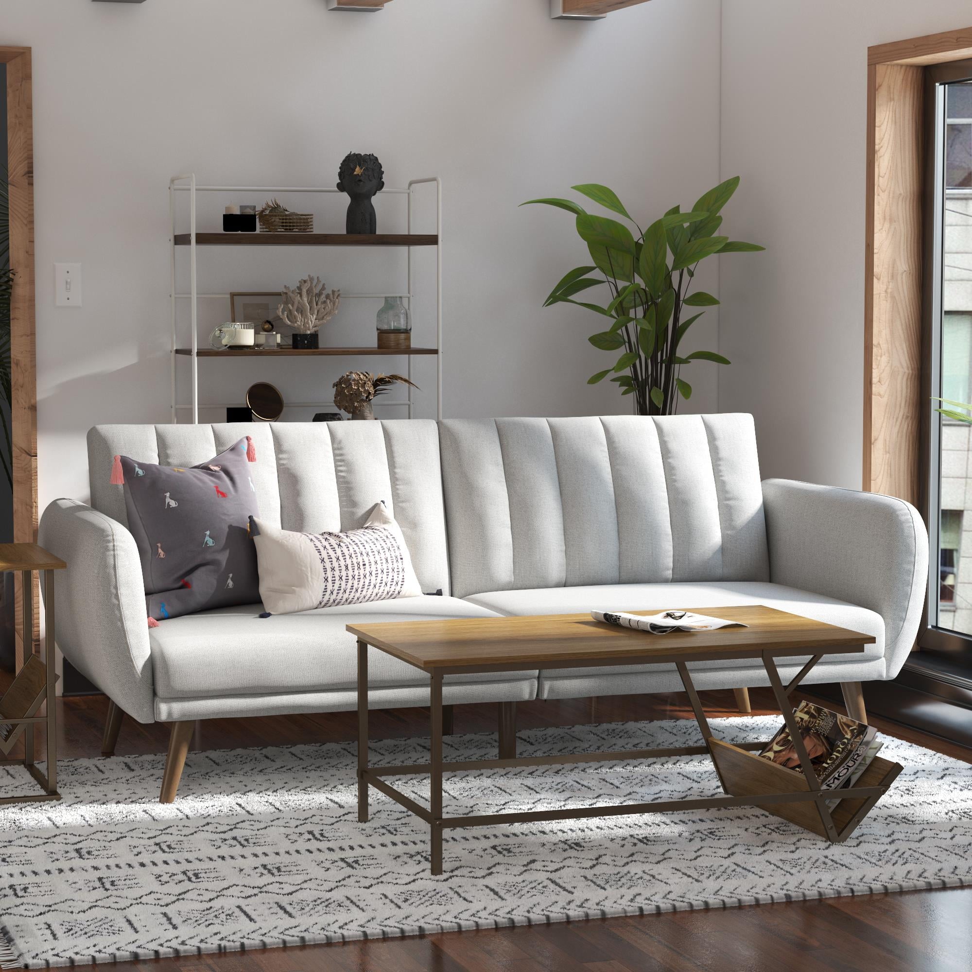 Novogratz Brittany Futon, Blue Linen