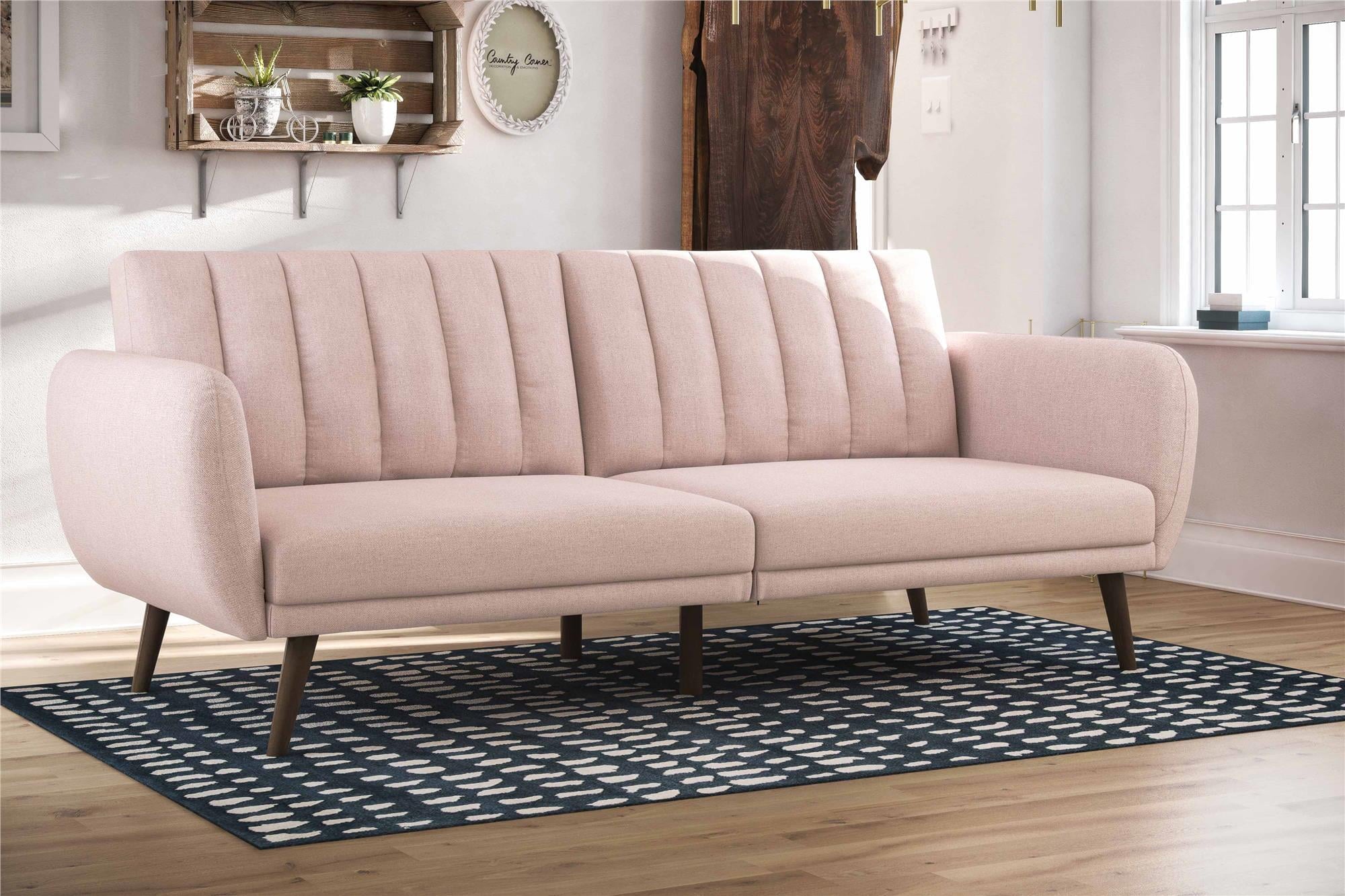 Novogratz Brittany Futon, Blue Linen