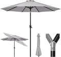 Outdoor Market Table Umbrella with Push Button Tilt and Crank, Large Sun Umbrella with Sturdy Pole and Fade Resistant Canopy