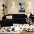 Ovios 106 Cloud Sofa Couch No Assembly Boneless Deep Seat Sofa for Living Room, Black (Corduroy)