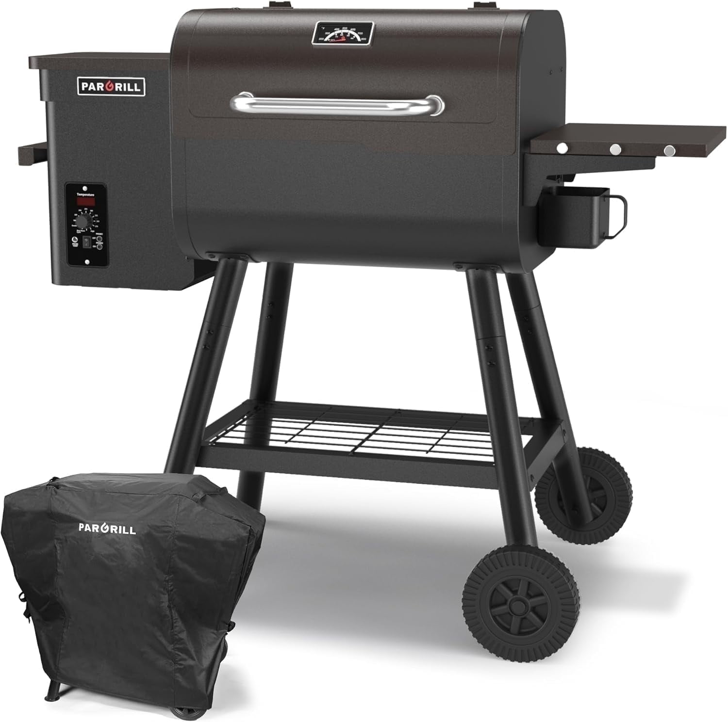 PARGRILL 467 sq.in Wood Pellet Grill & Smoker, BBQ Grill with Auto Temperature Control, for Outdoor Cooking, Patio and Backyard, Bronze Black