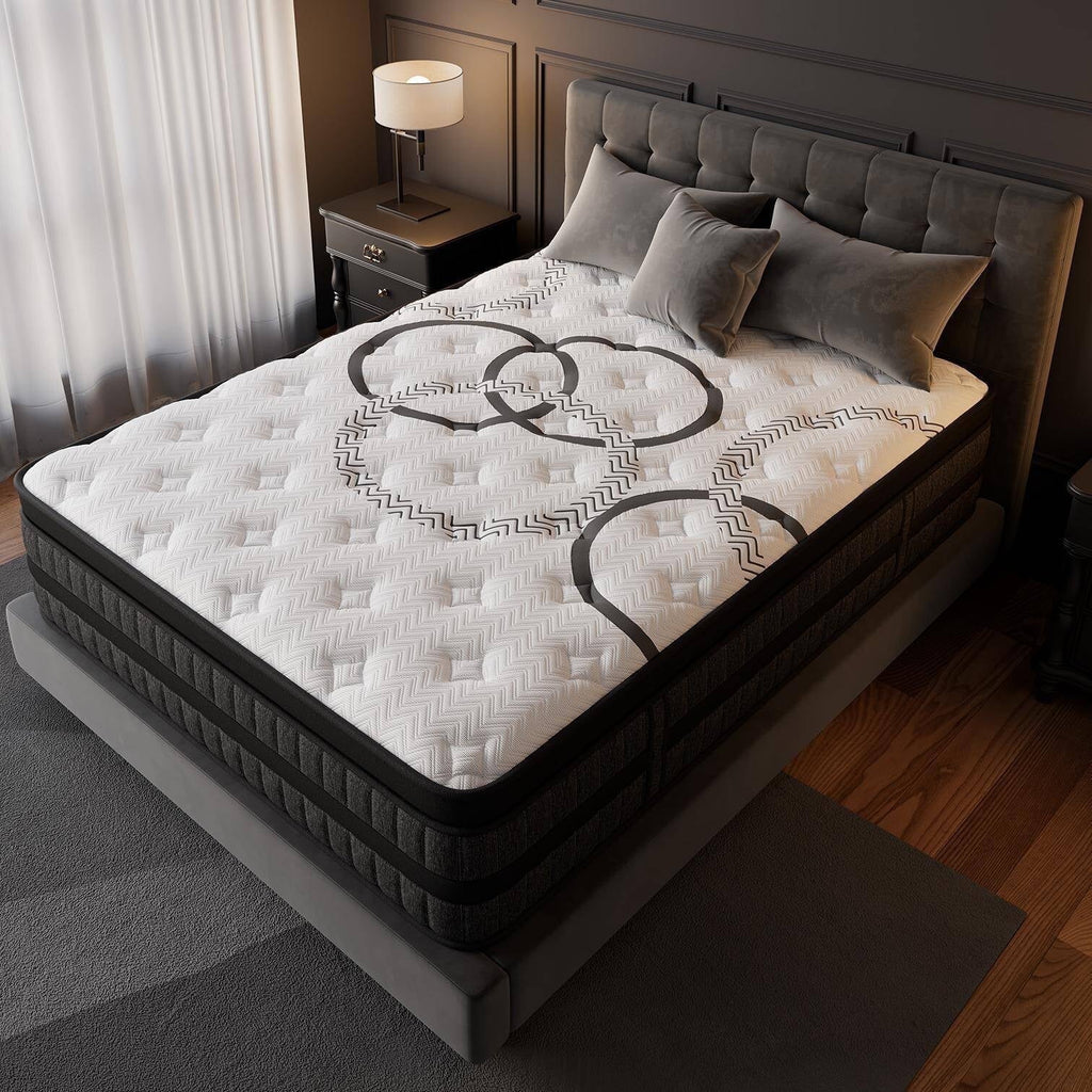 GREOO Queen Size Mattress 14 Hybrid Mattress in a Box Gel Memory Foam and Pocket Springs with Motion Isolation, Medium Firm, Pressure Relief, CertiPUR-US® & OEKO-TEX® STANDARD 100 Certified