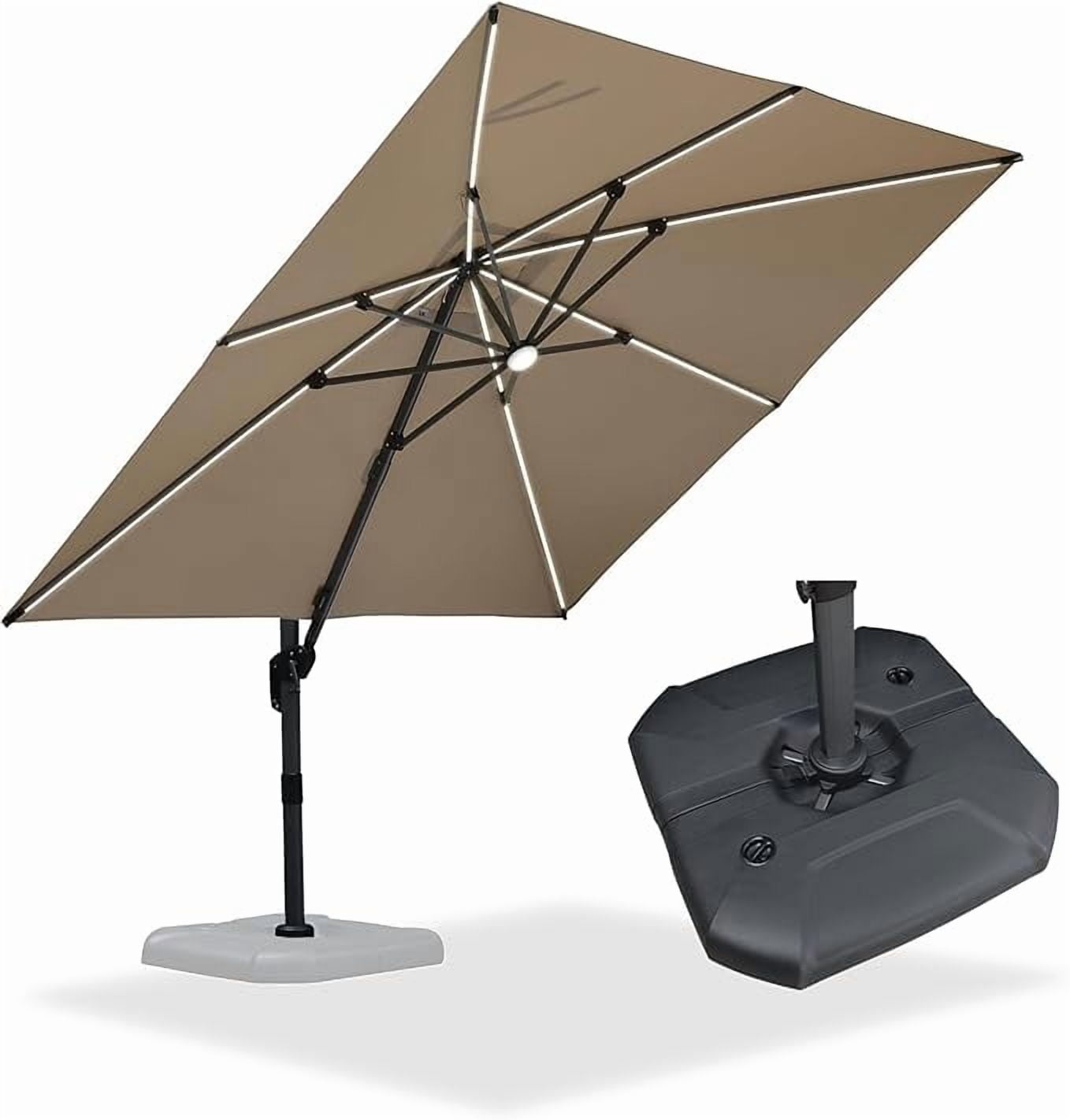PURPLE LEAF 9x11.5 Ft Cantilever Umbrella Rectangle Outdoor Patio Umbrella Large Offset Hanging Umbrella Aluminum Umbrella with 360°Rotation Adjustable Garden Pool Umbrella,Turquoise Blue