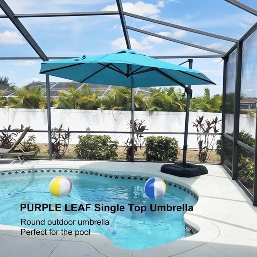 PURPLE LEAF 10x10 Ft Cantilever Umbrella Square Outdoor Patio Umbrella Large Offset Hanging Umbrella Aluminum Umbrella with 360°Rotation Adjustable Garden Pool Umbrella,Gray