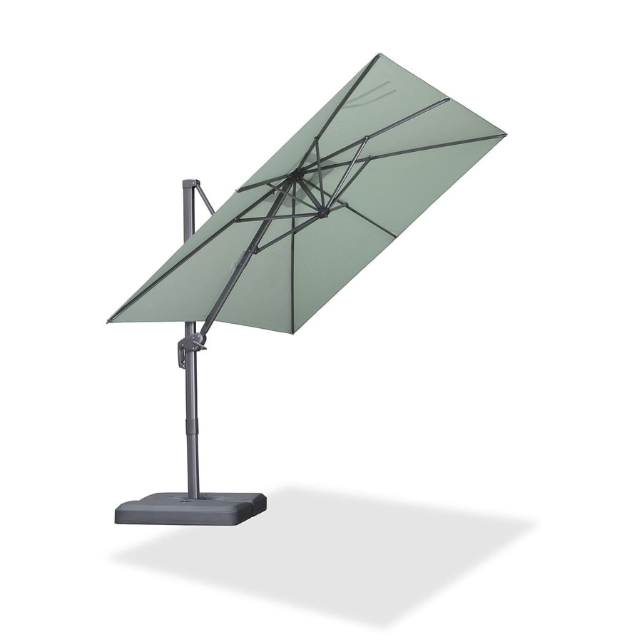 PURPLE LEAF 10' X 13' Rectangle Cantilever Umbrella with Base Outdoor Large Aluminum Patio Umbrella with 3-Year Fade Resistance Recycled Fabric and 360-degree Rotation for Deck Pool, Graphite Grey