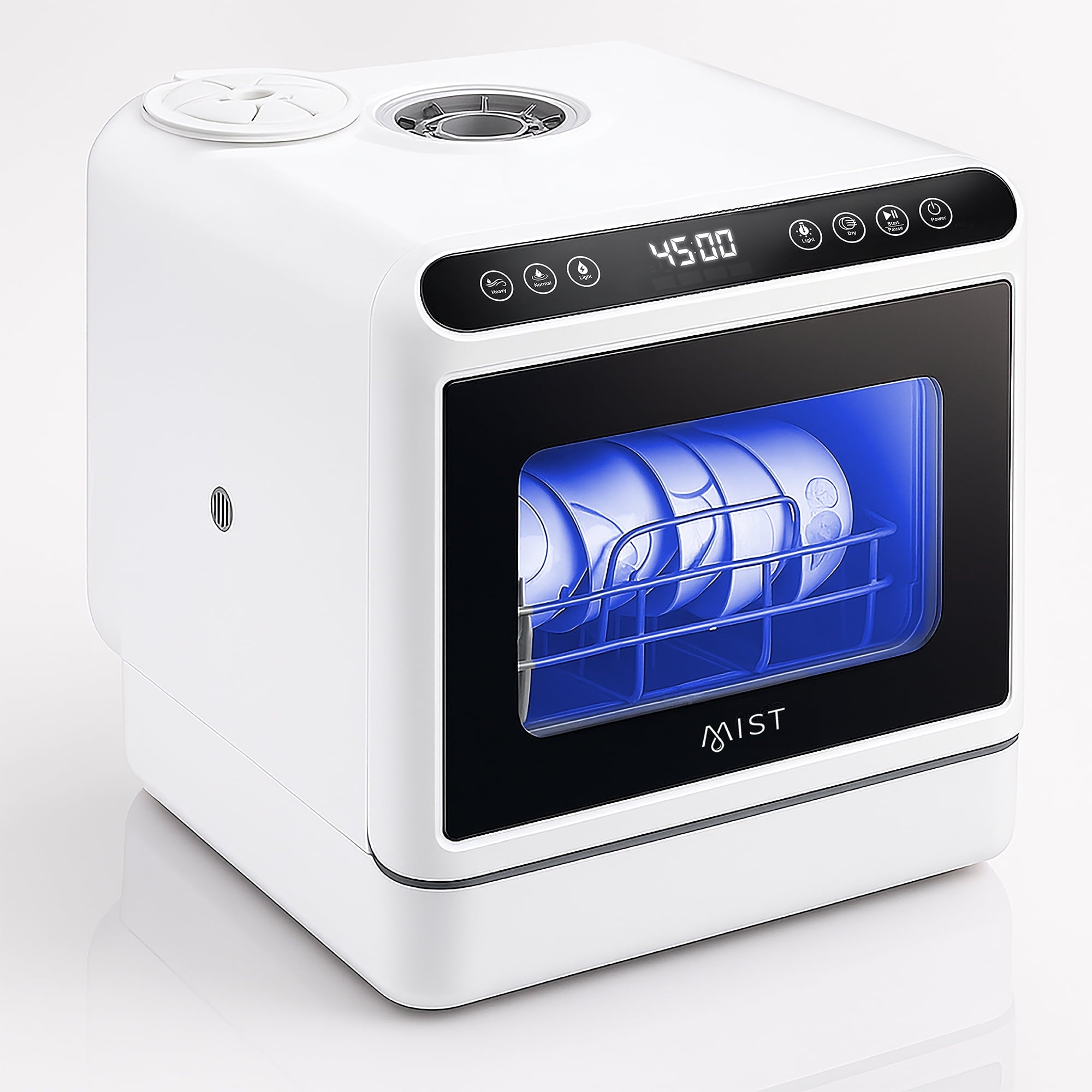 Mist Portable Countertop Dishwasher with 4 Washing Programs and 360° Dual Spray