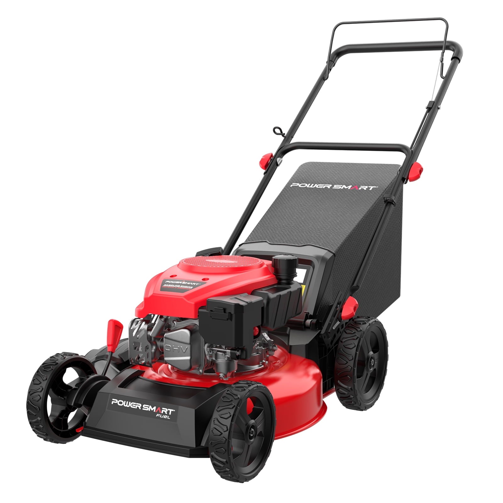 PowerSmart 144cc 18  Gas Push Lawn Mower, Steel Deck, 5-Position Height Adjustment