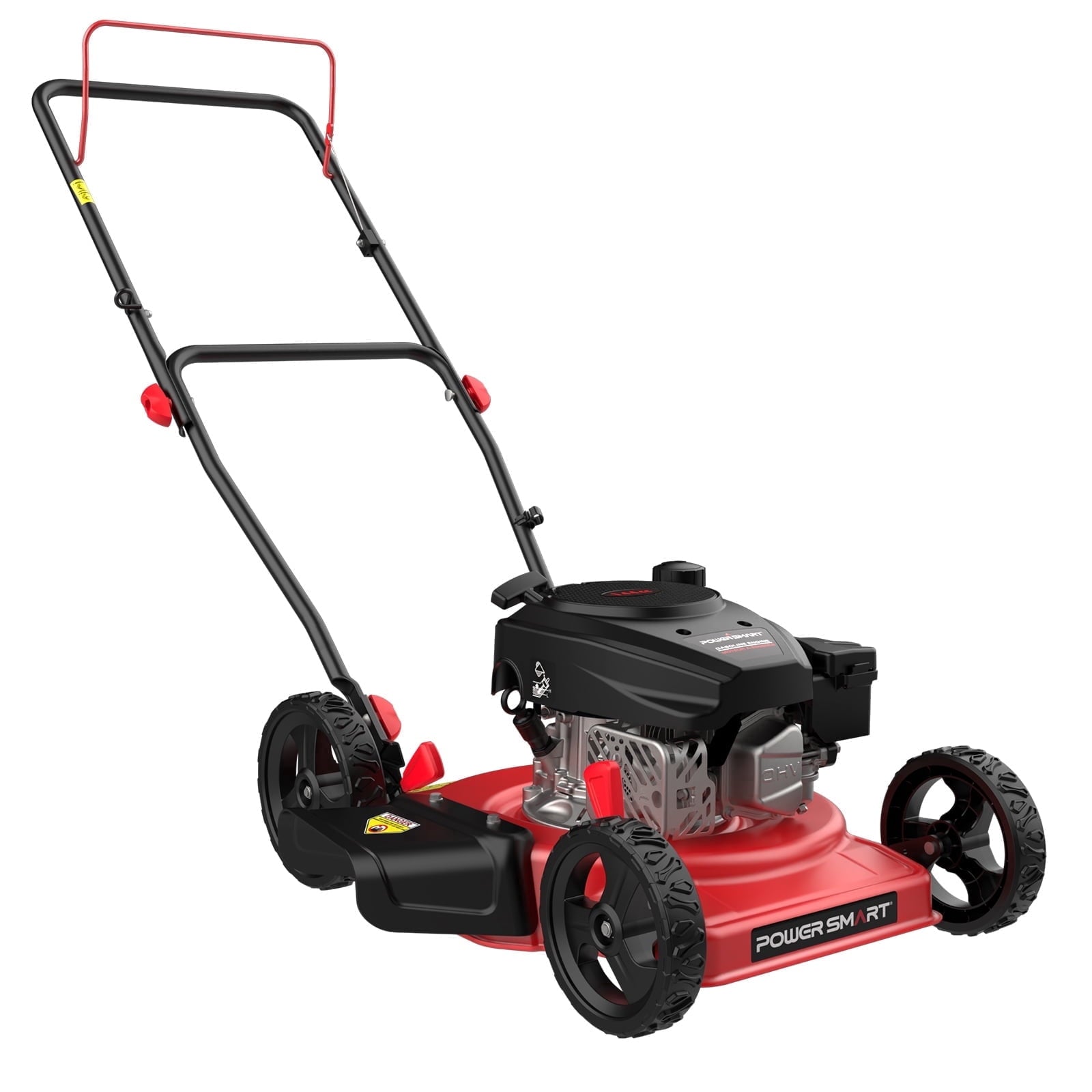 PowerSmart 144cc 18  Gas Push Lawn Mower, Steel Deck, 5-Position Height Adjustment