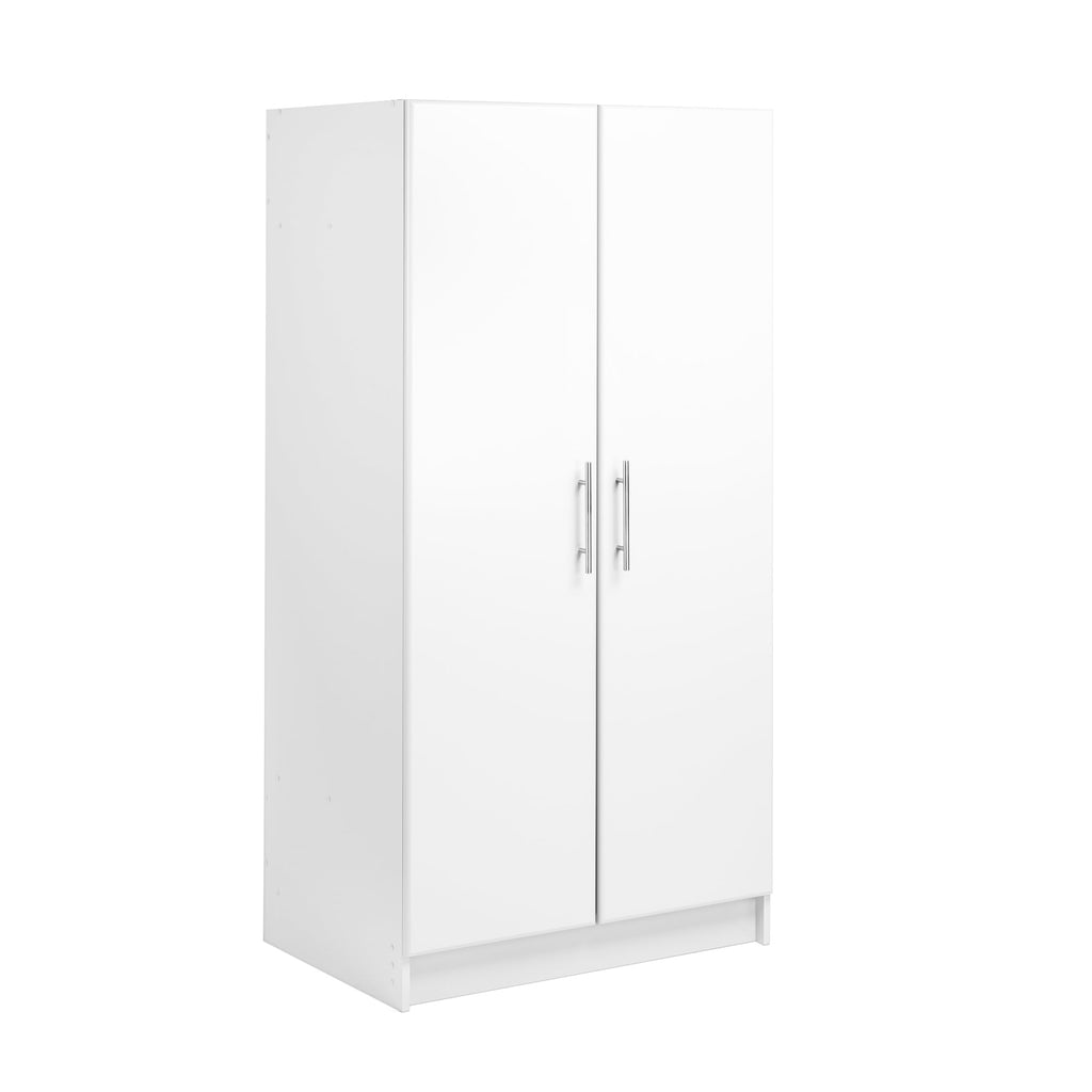 Prepac Armoir, Elite 32W x 35H x 20D White Wardrobe Closet & Cabinet - Functional Clothes Storage with Hanging Rail, Armoire Wardrobe - WEW-3264