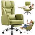 Primy Cross Legged Office Chair with Footrest & Convertible Armrests, 500LBS Capacity Home Desk Chair, Ergonomic Recliner with Lumbar Pillow, Criss Cross Design, Big and Tall Executive Chair