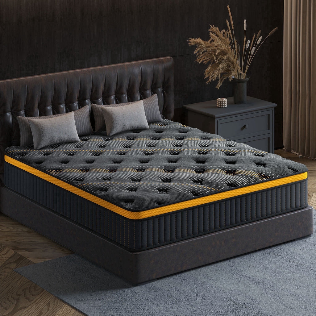 NISIEN QUEEN Size Mattress (Upgraded), 12 Inch Luxury Hybrid QUEEN Mattress in a Box, Cooling Gel Memory Foam & Pocket Springs, Medium Firm, Back Pain Relief, Extra Edge Support, 365-Night Trial