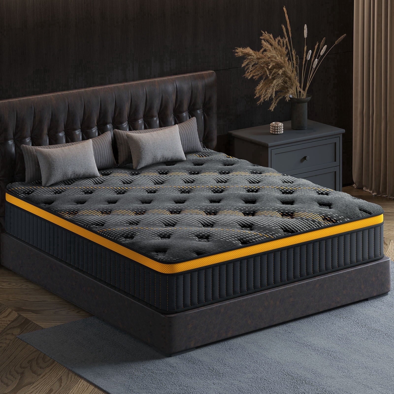 NISIEN QUEEN Size Mattress (Upgraded), 12 Inch Luxury Hybrid QUEEN Mattress in a Box, Cooling Gel Memory Foam & Pocket Springs, Medium Firm, Back Pain Relief, Extra Edge Support, 365-Night Trial