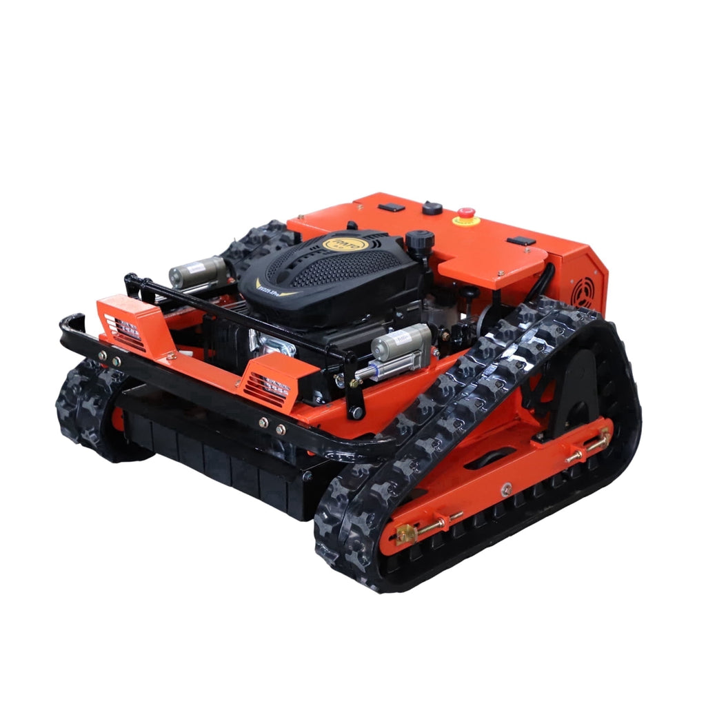 DeepKron RC Gasoline Engine Remote Control Gas Lawn Mower 225cc Tracked Slope Mower, All-Terrain Robotic Cutter, Up to 45° Climb
