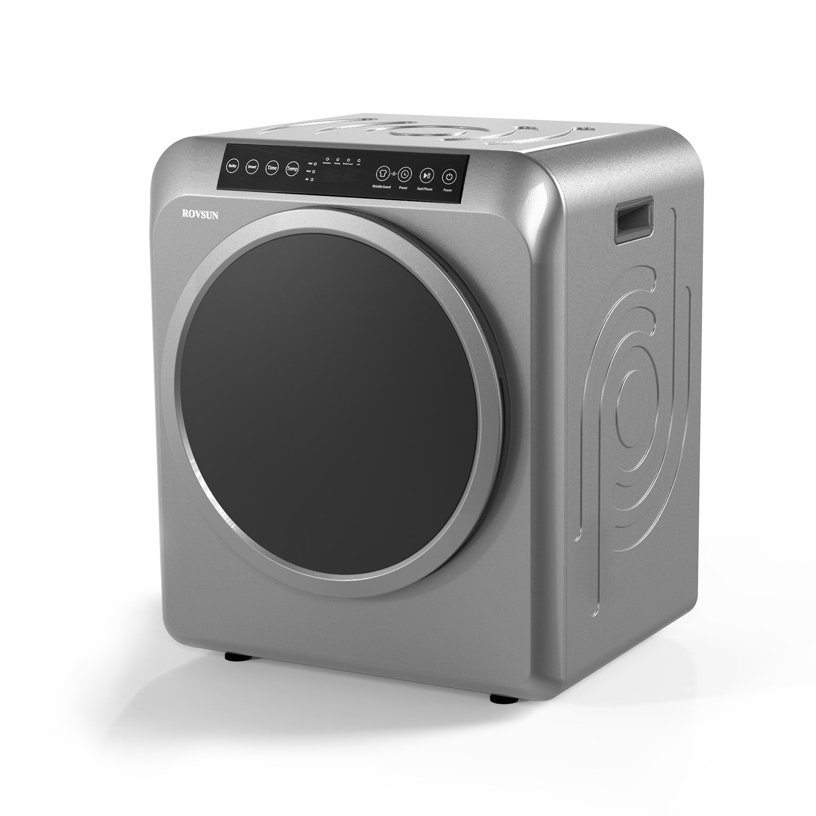 VINGLI 13.2LB Portable Clothes Dryer, 3.5 Cu.Ft Front Load Laundry Electric Tumble Dryer with LCD Touch Screen, UV Disinfection for Apartment, Home, Dorm-110V, Luxury Grey