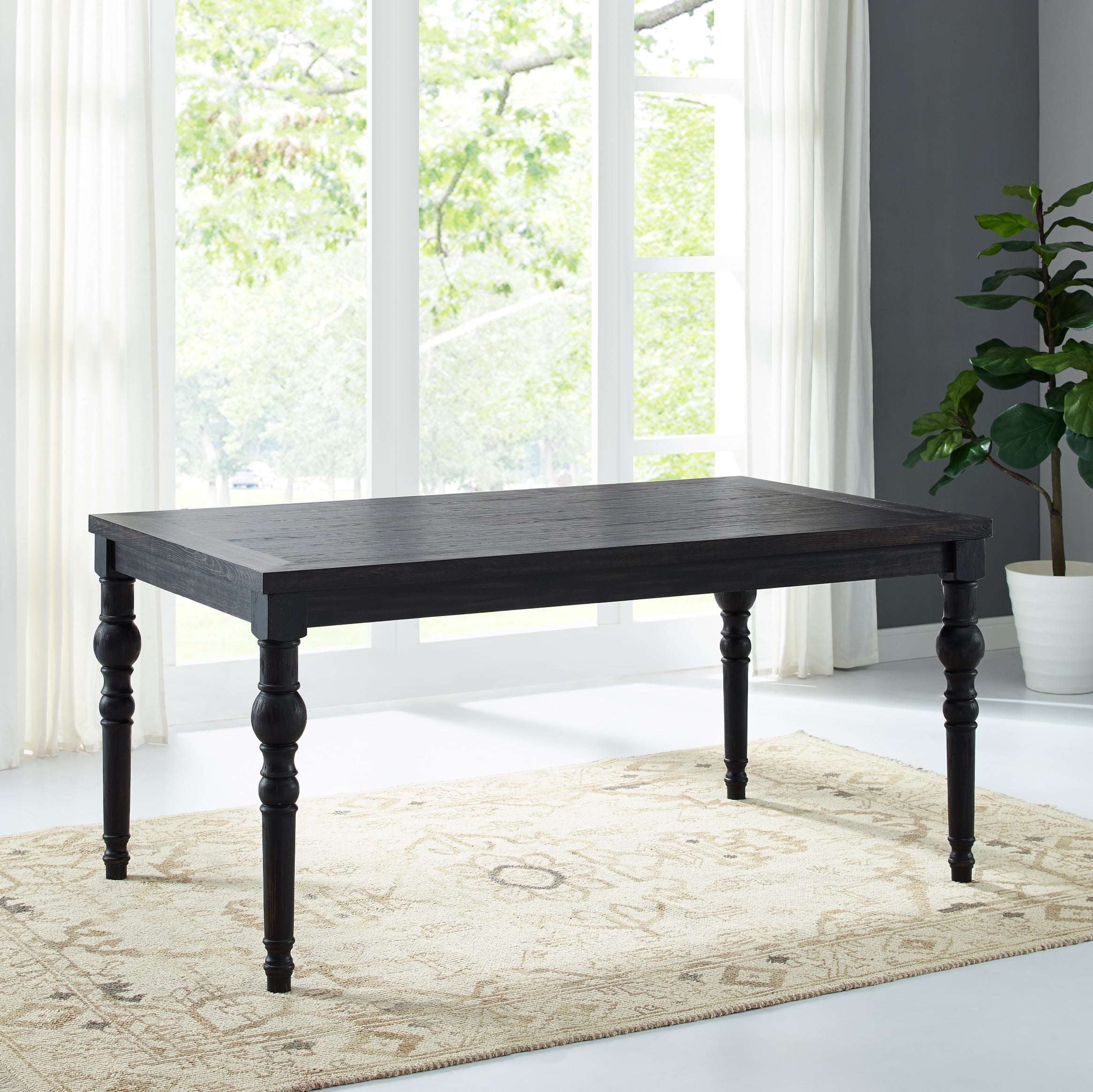 Roundhill Furniture Leviton Urban Style 30'' Height Dining Table, Black