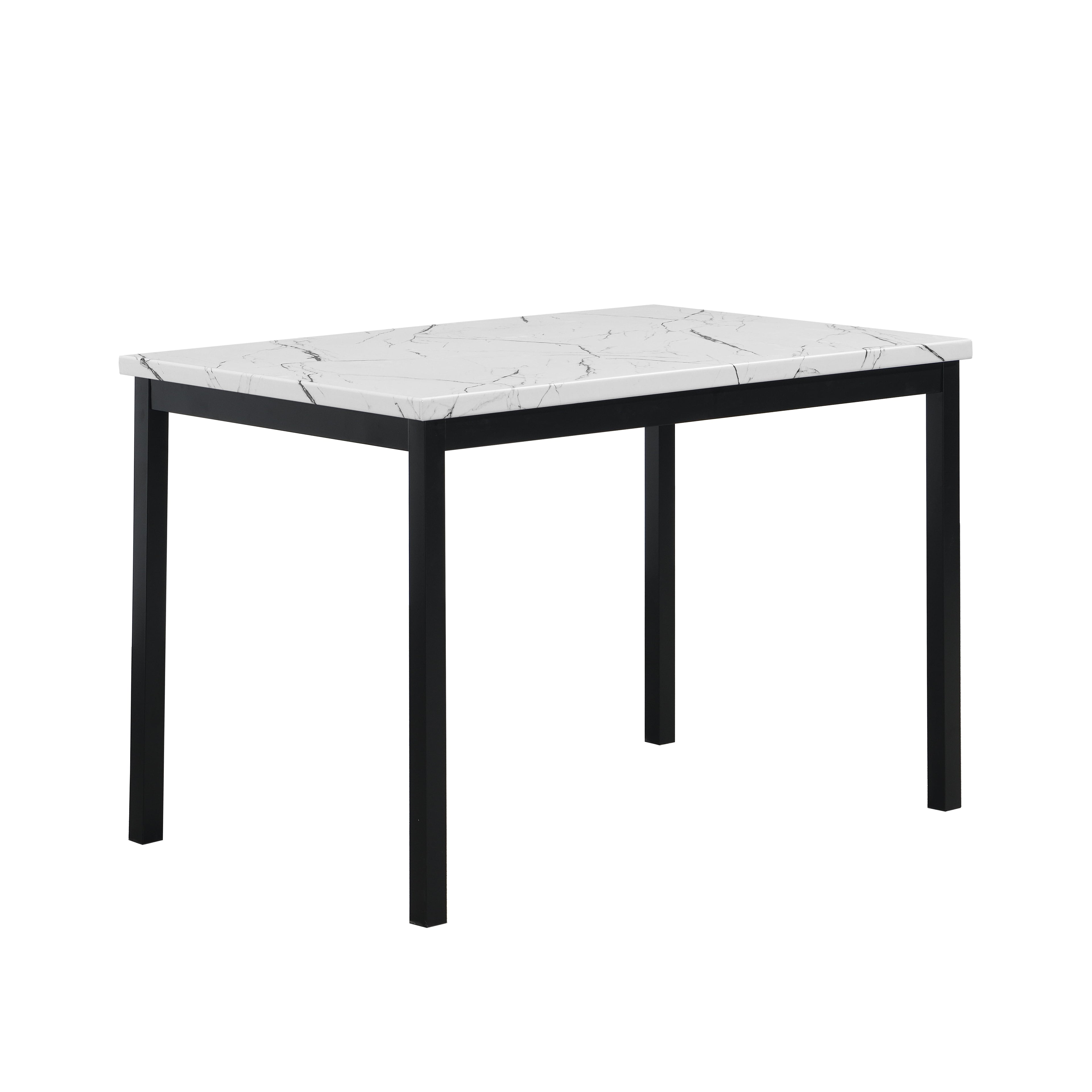 Roundhill Furniture Noyes Metal Dining Table with Faux Marble Top