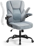 SEATZONE Ergonomic Home Desk Office Chair with Armrests and Wheels, Comfortable Swivel Task Executive Computer Chair, Velvet Fabric for Adults and Teens,Gray