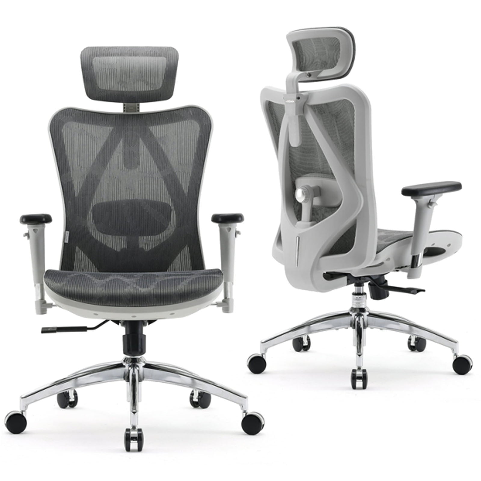 Sihoo M57 Ergonomic Office Chair, Adjustable Swivel Mesh High Back Desk Chair with Headrest, Lumbar Support, Black
