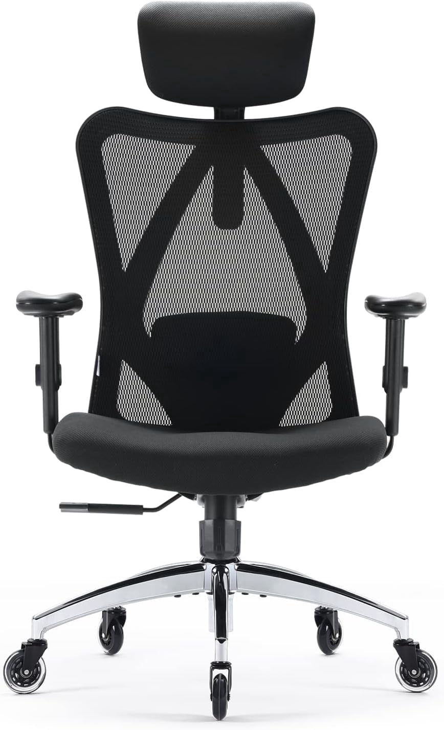 Sihoo M18 Mesh Ergonomic Office Chair with Adjustable Lumbar Support, High Back, Black