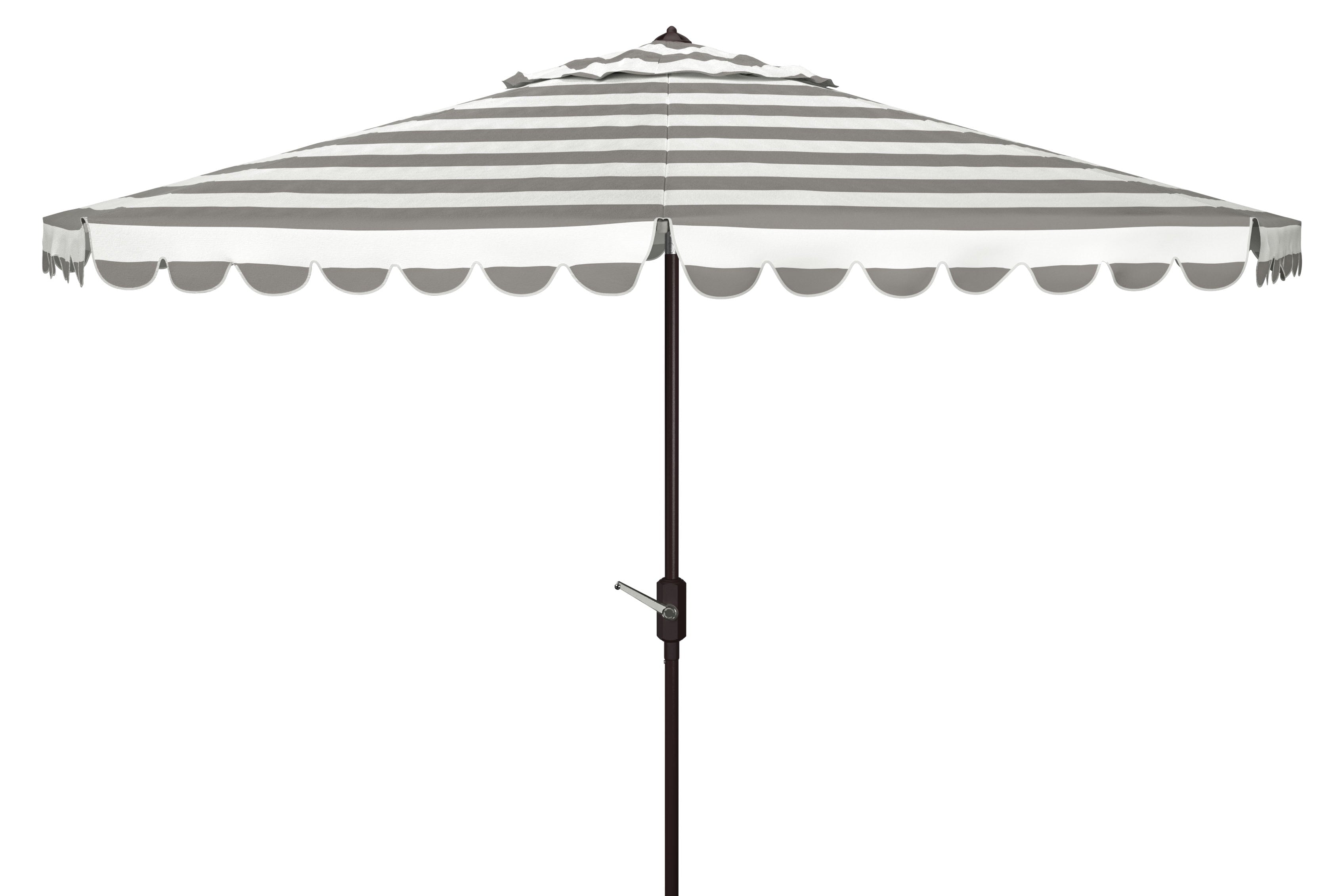 SAFAVIEH Outdoor Collection Vienna 11-Foot Round Crank Umbrella Navy/White
