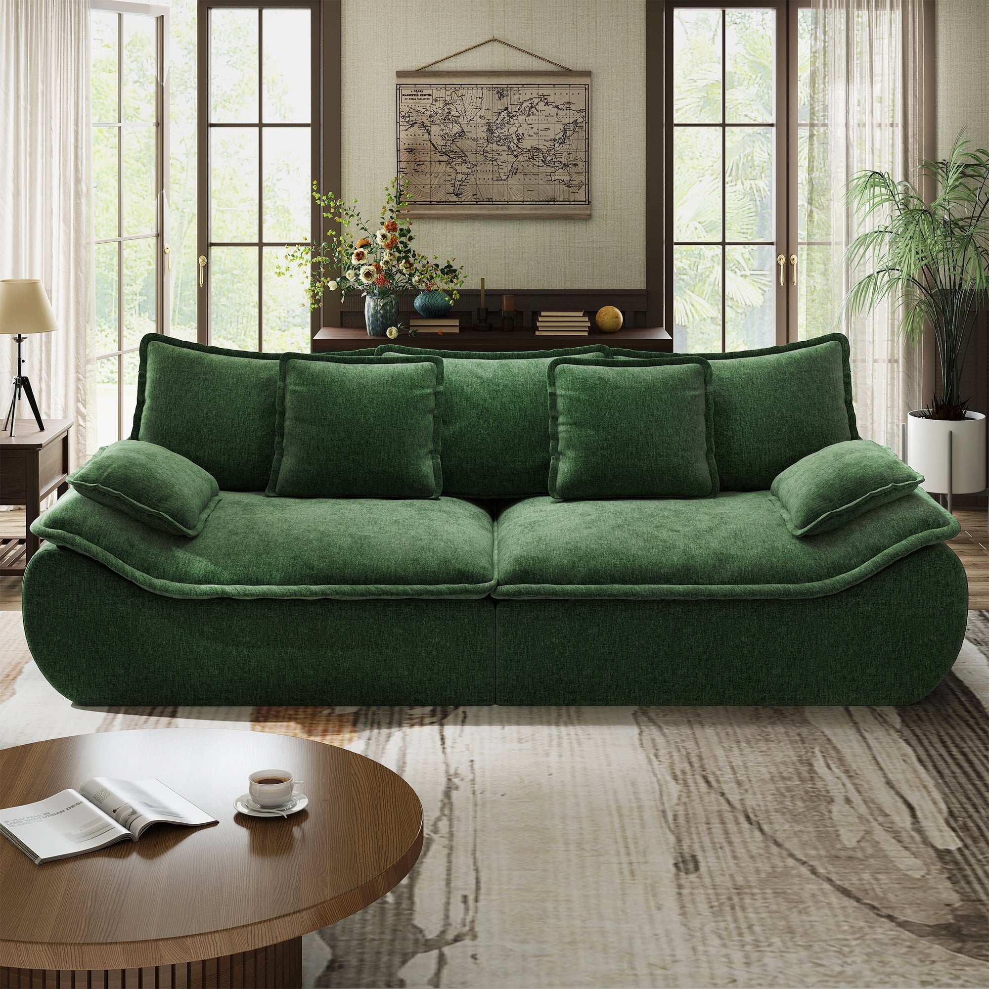 2-Seater Modular Sectional Sofa, Comfy Loveseat with Throw, Deep Seat Memory Foam Small Couches for Small Space, Living Room Apartment, Dark Grey