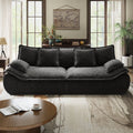 2-Seater Modular Sectional Sofa, Comfy Loveseat with Throw, Deep Seat Memory Foam Small Couches for Small Space, Living Room Apartment, Dark Grey