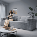 Patbrela 101 Couch for Living Room Furniture Diamond Boneless Sofa with 31-inch Extra Deep Seat, No Assembly, Gray