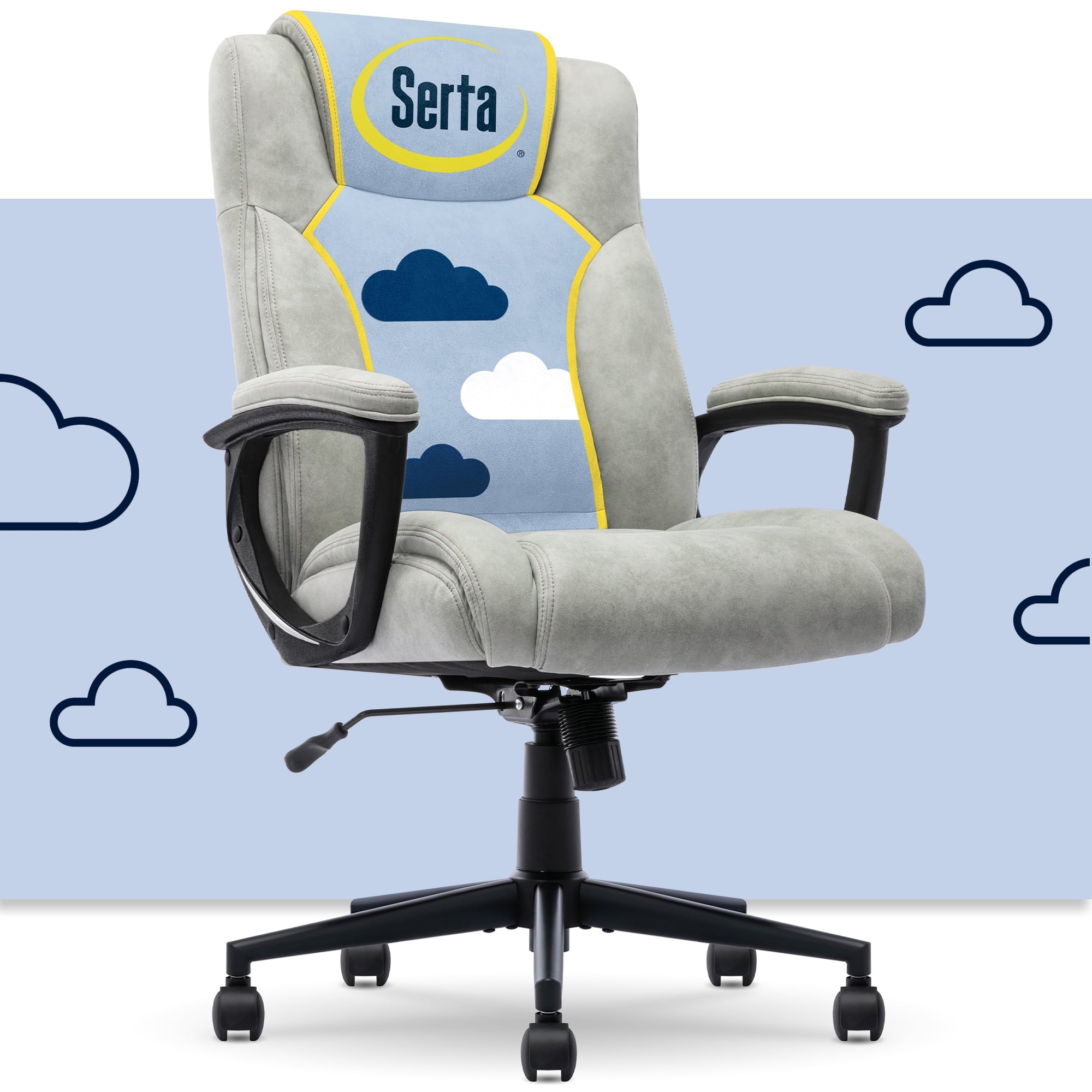 Serta Comfort Eco Office Ergonomic Computer Chair Lumber Support Black